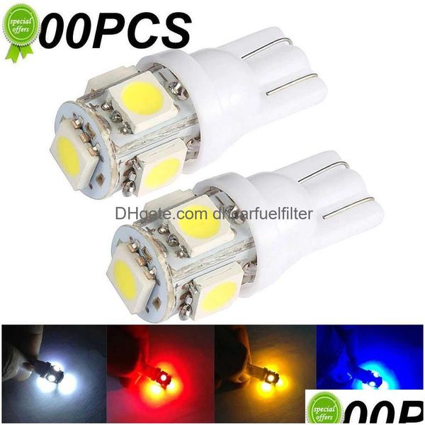 Luzes decorativas 100pcs T10 Carro LED 5050 5SMD Super branco Amarelo vermelho 194 168 W5W Estacionamento BB Cedel