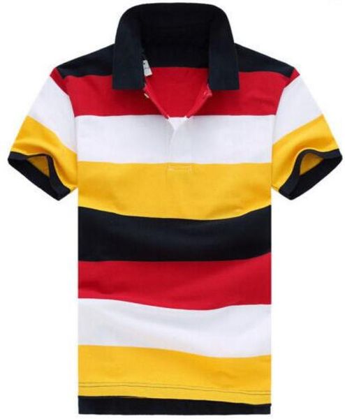 Erkekler çizgili polo gömlek küçük midilli nakış ABD moda gökkuşağı polos kısa kollu tişört sarı kırmızı boyut sxxl4364394