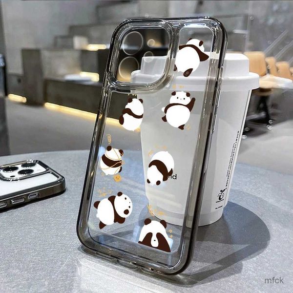 Mobiltelefonhüllen Cartoon Bär Panda Tier Telefon Hülle für Telefon 11 Hülle Telefon 15 12 13 14 Pro Max X XS XR 8 7 Schocksichere Linsenschutzabdeckung