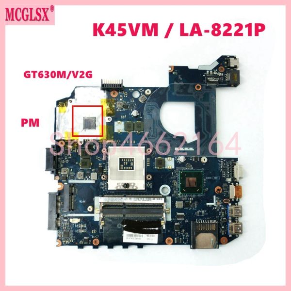 Mãe -mãe LA8221P LA8224P LA8226P GT610M GT630M GPU PRINCIPAL PARA ASUS K45V K45VD A85V A45V K45VJ K45VS K45VM K45A Laptop Motherboard