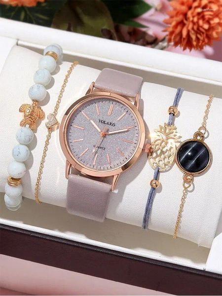 Orologi da polso 5pcs Fashion versatile Sky Starry Women's Belt orologio con combinazione di braccialetti