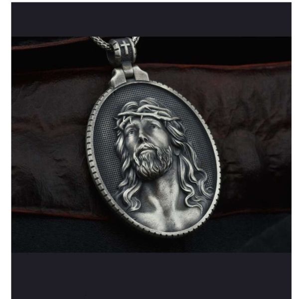 İsa oval kafa kolye çapraz kolye aksesuarları batı kültür mücevherleri erkek