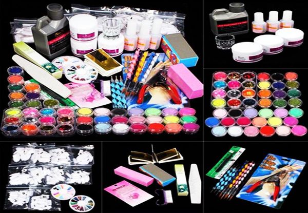 Professionelles Nagelkunst -Kit Sets Maniküre Set Nagelpflegesystem Acrylpulver Flüssigkeit Glitzer Kleber Zehen Separatoren Brush Pinzetten Prim5062578