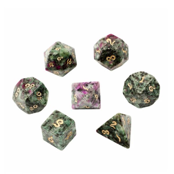 Edelsteine Natur Ruby in Zircit Polyedrisch losen Edelsteinen Würfel 7pcs Set Dungeons Drachen Steinwürfel Set Dnd RPG Games Ornamente Spot Go Go Go