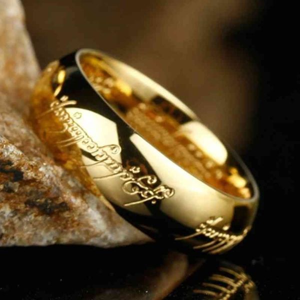 Alta qualidade 18k Color Rings Good Gift Yellow Gold One Ring of Power Jewelry for Mulher Men245q