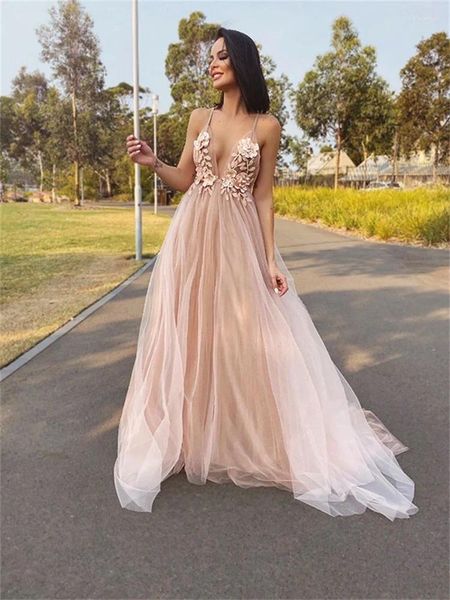 Vestidos de festa A-Line/Princess Tulle V-deco