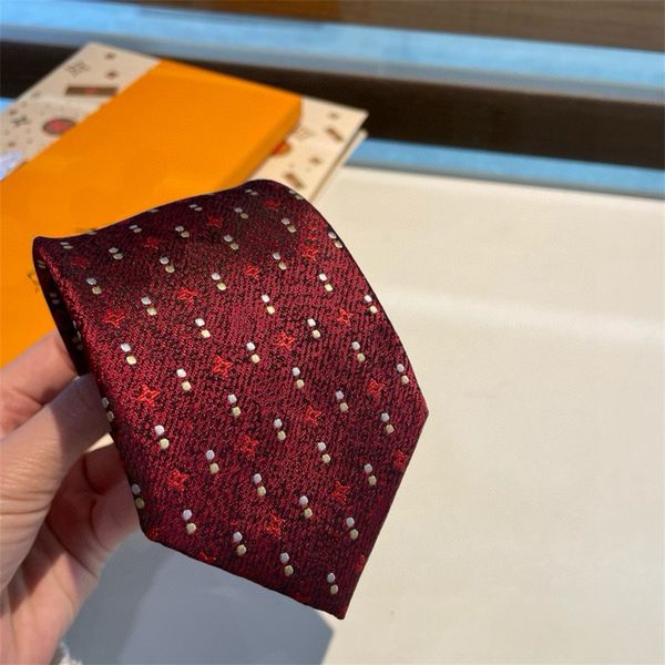 2024 Novos homens laços de moda gravata de seda 100% galheta de grifo jacquard clássico tecido artesanal de gravata para homens casuais e gravatas de negócios com caixa original vs1