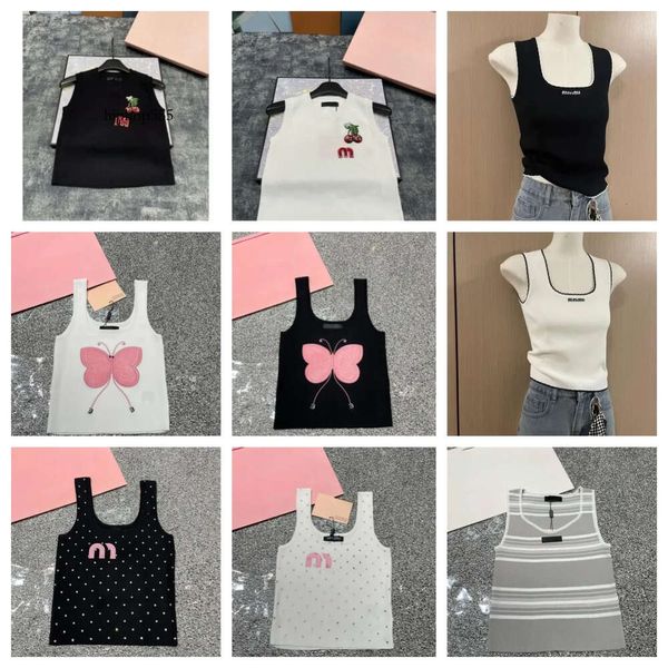 Miui Top Бесплатный размер дизайнерский футболка с одним размером топы Tops Miumiuss Tshirt Designer Summer Men's Women step Miumu Top Luxury Fashion Singlet Sports Fitness Vest 2617