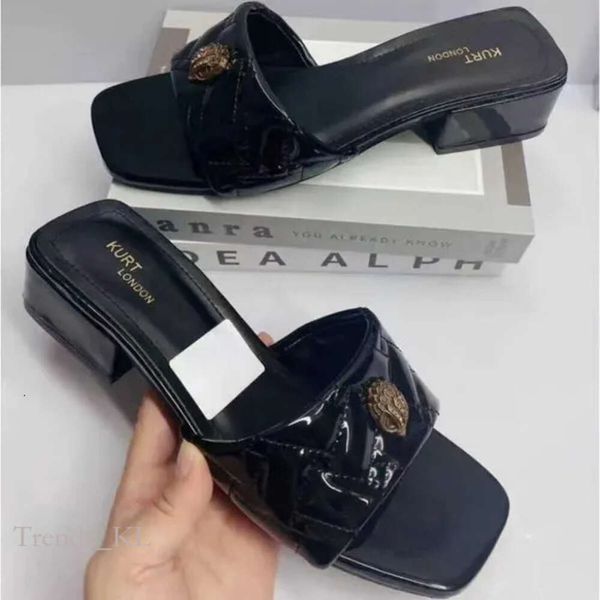 Kurt Geiger Frauen flacher Bottom Pantoffeln Spleiß Regenbogen Sandalen Designer Schuhe Fashion Eagle Kopf Eingelegtes Diamant Slipper Sommer Flat Beach Luxus Flip Flops 947