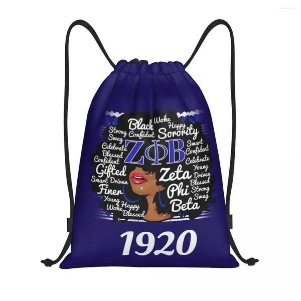 Bolsas de compras Custom Zeta Phi Beta Betastring Bag para Yoga Mackpacks Men Women Sports Sports Sackpack