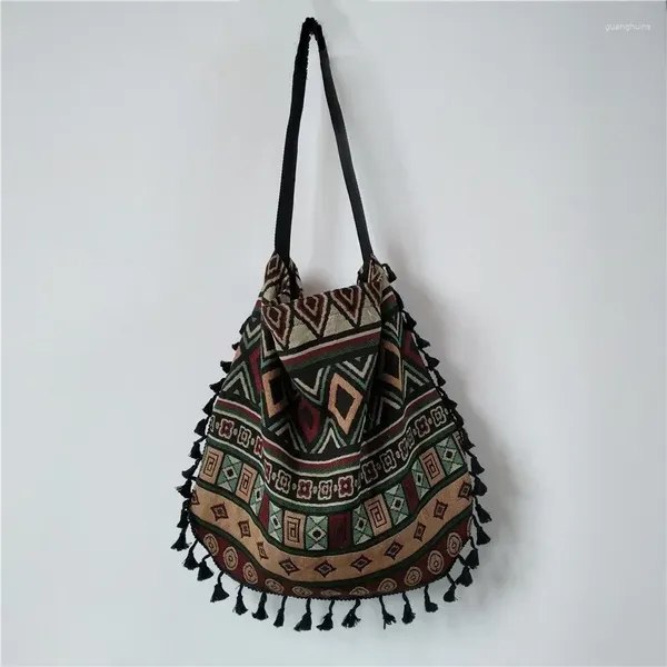 Totes Vintage Bohemian Franing Umhängetasche Frauen Quasten Boho Hippie Gypsy Franse Women's Handtaschen Open -Taschen