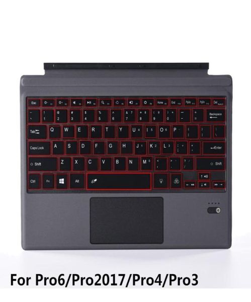 2017 Iluminação Ultra Fining sem fio ABS ABS Bluetooth Caso de couro para Surface Pro 3 4 6 122 Com Backlight8729797