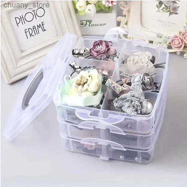 Accessoires Verpackung Organisatoren Stapelbare Schmuck Organizer Box mit 18 verstellbaren Fächern Snaplock Clear Plastic Storage Container für Y240423 BQWC