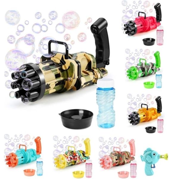 2pc Kid Bubble Machine Elektrische automatische Gatling Bubble Gun Summer Seife Wasserblasenhersteller 2in1 Blasen für Kinder Kinder Spielzeug 9486627