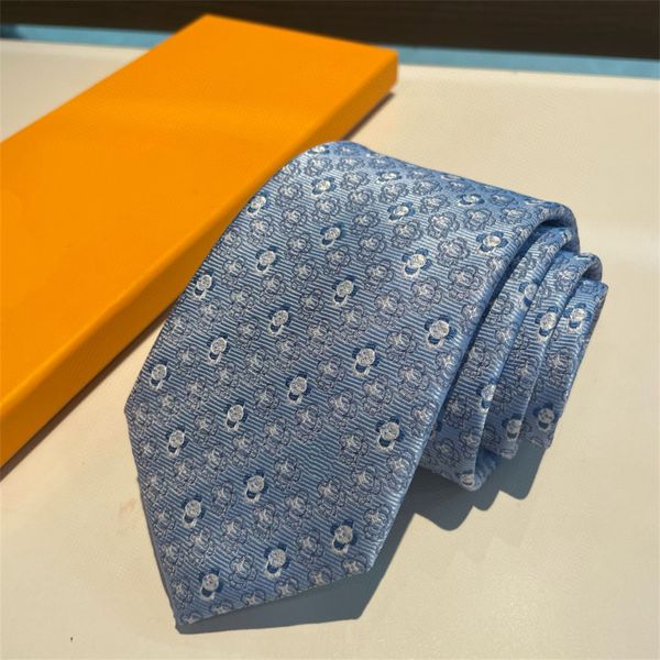 2024 Novos homens laços de moda gravata de seda 100% galheta de grifo jacquard clássico tecido artesanal de gravata para homens casuais e gravatas de negócios com caixa original vs3