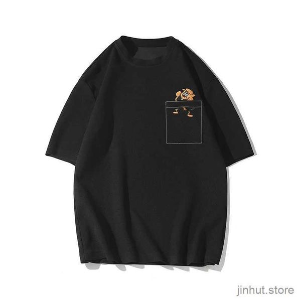 Herren T-Shirts Lustige Stickerei T-Shirt Herren Sommer Mode Top Tees Unisex Harajuku T-Shirt Männlich halbe Ärmel T-Shirts schwarz/weiß