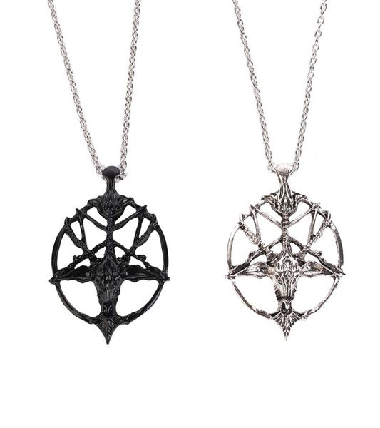 Fashion Pentagram Pan God Schädel Ziegenkopf Anhänger Kette Halskette Unisex Luck Legierung Retro Vintage Jewelry4007728