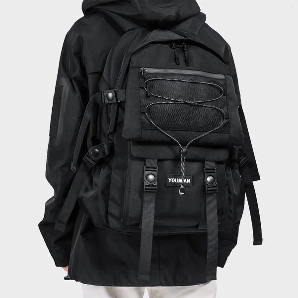 Schultaschen Trendy Brand Rucksack Männer große Kapazität INS Trend Workwear Dark Sports Style Bag College -Studenten