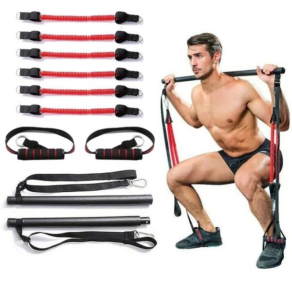 Yoga CrossFit Resistance Band Set Pilates Stick Gym Exercício Muscle Power Tension Tension Barates Bar Home Workout Equipamento de fitness 240409