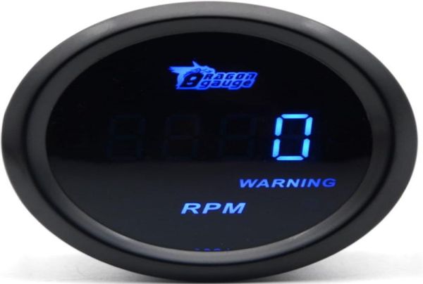 Drachenmessgeräte 2 Zoll 52 mm Tachometer Drehadel 4 6 8 Zylinder Schwarz Farbe Digital Blau LED9401897