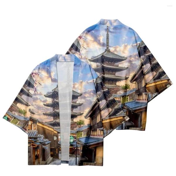 Abbigliamento etnico da uomo Kimono giapponese Kimono Building Aokrobe Samurai Modello tradizionale Giacca sciolta casual Cardigan Fashion