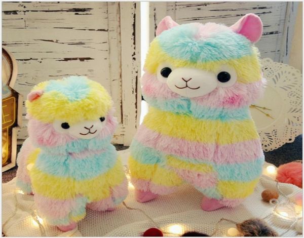 20cm 25cm 35cm 50cm fofo arco -íris alpacasso kawaii alpaca llama arpakasso macio de pelúcia boneca de brinquedo de brinquedo menino menina aniversário gif1242452