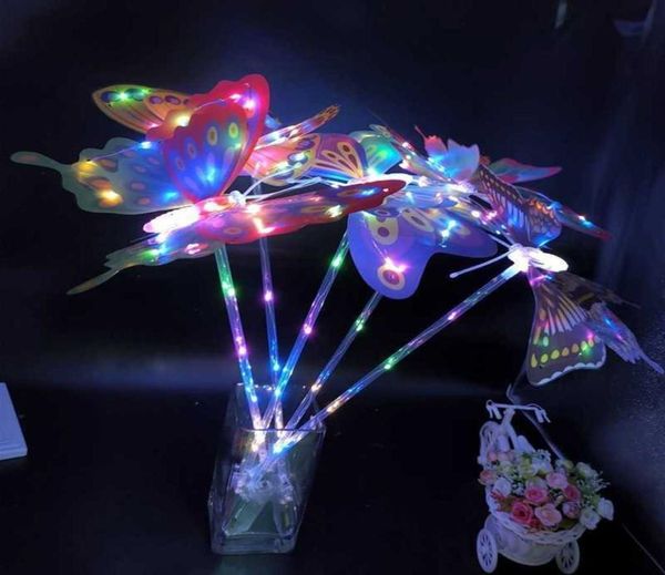 Tiktok Butterfly Wings Toys Lightup Paisagem Caminho Luz Luz de Luzes ao ar livre Luzes de jardim Butterfly Fairy Flash Stick Presente 5338297