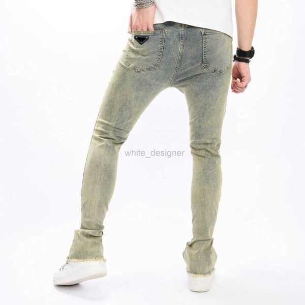 Jeans designer per maschili jeans maschile nostalgic alla moda indossare pantaloni maschili elastici slim e elastico