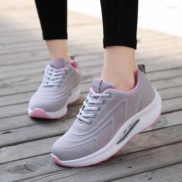 Scarpe casual belle aria oscillazione da donna alla moda allacciata in maglie sneaker traspiranti femminile