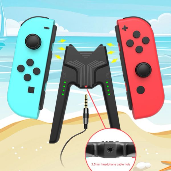 Fareler Taşınabilir Switch Gamepads şarj rıhtım merkezi, Vshaped Gamepad'leri şarj ederken Nintendo Switch için Şarj Edilebilir Kavrama Kontrolü