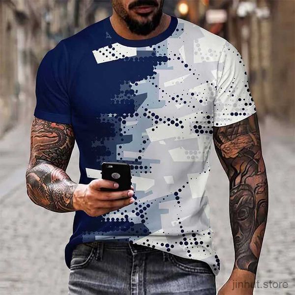Erkek Tişörtleri Yaz Moda Erkek 3d Baskı Hayvan Aslan Desen Gevşek T-Shirt Sokak Modeli Kısa Kollu Büyük Boy Erkek