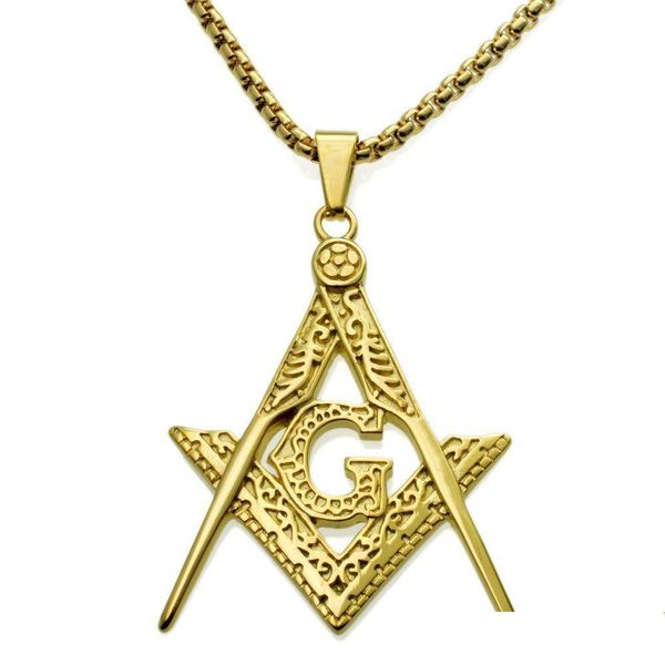 Anhänger Halsketten Anhänger Halsketten 316 Edelstahl Mason Signet Masonic Halskette Anhänger Ag Emblem Charme Schmuck für Männer Drop de dhq6o