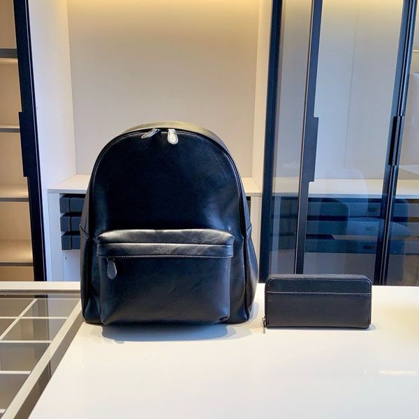 A nova mochila de Coh Backpack + carteira, mochila: 31*40*14 carteira: 20*10, clássico atemporal!Hardware de tecido de couro importado com carteira combinando