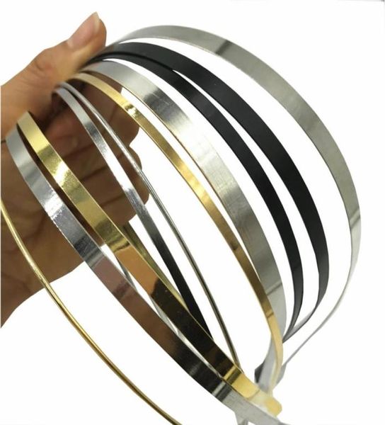 50 pcslot Whole Metall -Stirnband 12mm 3mm 5mm 7mm 10mm Silber Gold Schwarzes Haarband für Frauen Männer Haar Hoop DIY Accessoires89135883356839