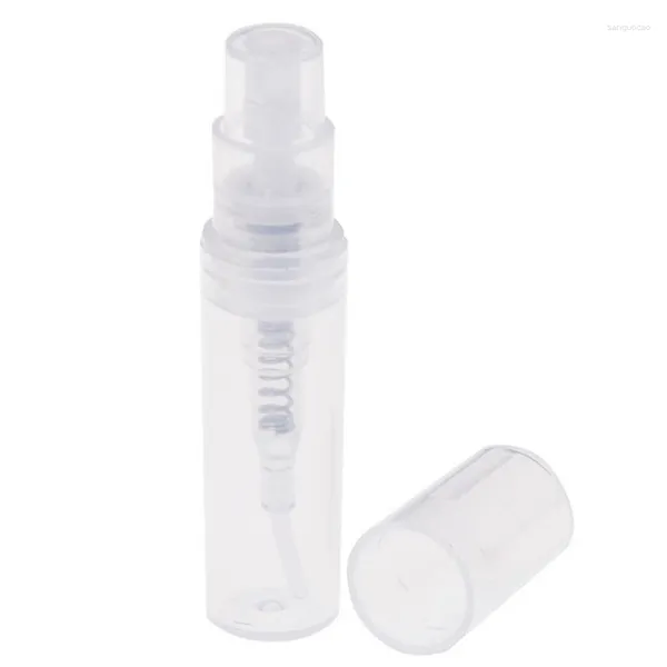 Garrafas de armazenamento 100pcs 3ml mini mini clear plástico garrafa reabastecida portátil amostra de enxaguatório bucal atomizador cosmético para gota para gota