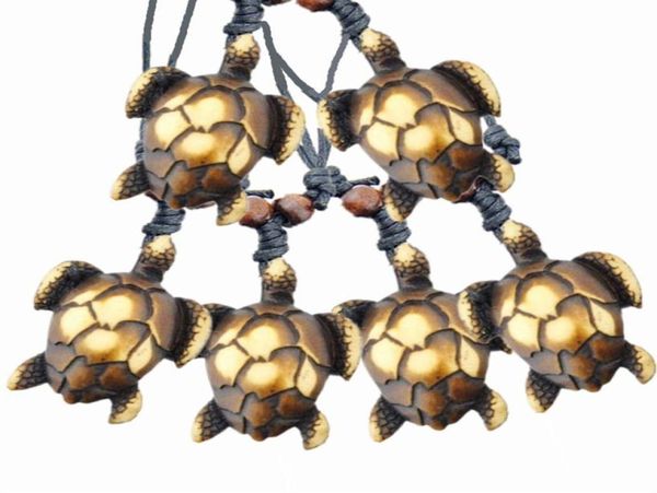Cool de 12 pcs imitataion osso esculpido encantadores tartarugas marinhas pingentes de pingentes de surf colares mn4443324886204372
