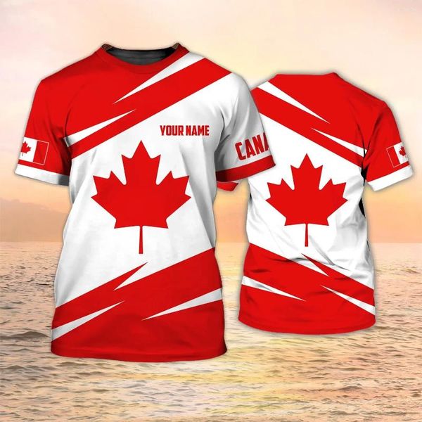 Magliette maschile t-shirt bandiera canadese tops custom femminile estate street harajuku sport oversize casual a maniche corte corta