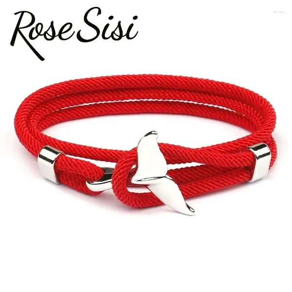 Bracelets de charme Rose Sisi Wrist for Women Milan Line Ocean Series Anchor Style Whale Tail Year Pulseas para Parejas Girl