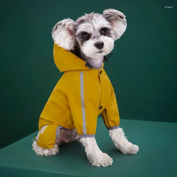 Hundekleidung wasserdichte Regenmantel reflektierender Welpe Jumpsuit Hoodie Jacke Outdoor Sport weicher Regenkleidung Haustier Vorräte Regenbekleidung