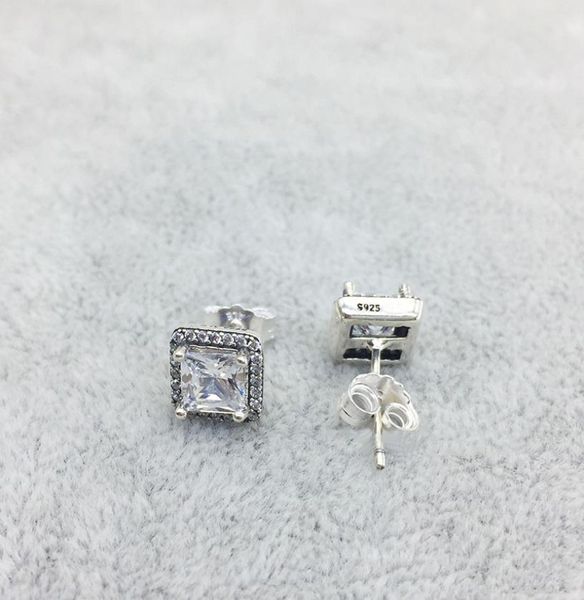 Großhandel-CZ Diamond-Ohrringe für P-Schmuck mit Originalschachtel 925 Sterling Silber plattiert 18K Gold Elegant Eternal Lady Birthday3781045