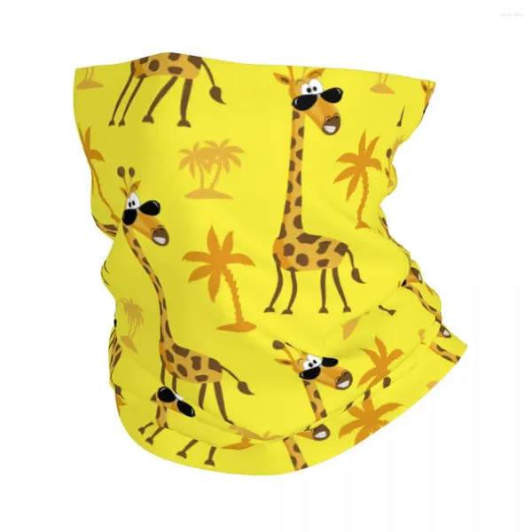 Schals lustiger Cartoon Giraffe Bandana Halsabdeckung gedruckt Tier Balaclavas Maske Schal Mehrzweck Radfahren Unisex Erwachsener atmungsaktiv