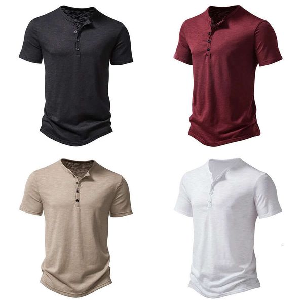 Designer T Tshirt camisa pólo colar henley verão casual cor sólida cor curta de manga curta camiseta para homens polo homens de alta qualidade massirts size preto 2xl camisetas s camisetas