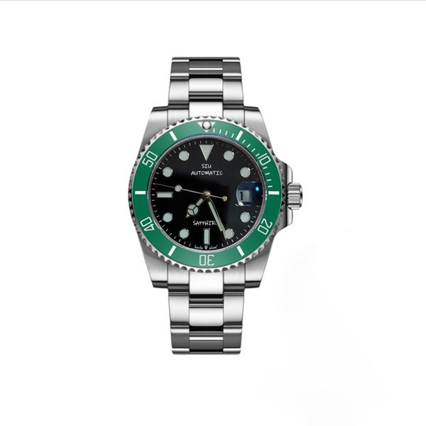 Assista Men Movimento Mecânico Automático Moldura de Cerâmica Sapphire Crystal Glass Men Watches LOGO Custom Logo Brand