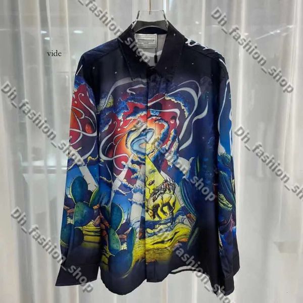 Casablanc-S Herrenhemden Casablanc-S Designer Shirt Damen Top Lose Langarmhemd Männer lässig Seidenhemd übergroße ethnische Kleidung Re 7557