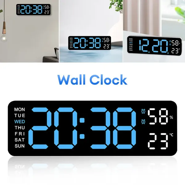 Настенные часы цифровые светодиодные будильники с недельным дисплеем и температурным дисплеем для спальни гостиной столик на рабочем столе украшения