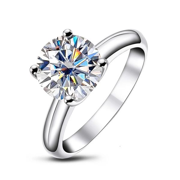 Anujewel 3ct d colore diamanti anelli di nozze solitari per donne anello di fidanzamento gioielli fine 240417