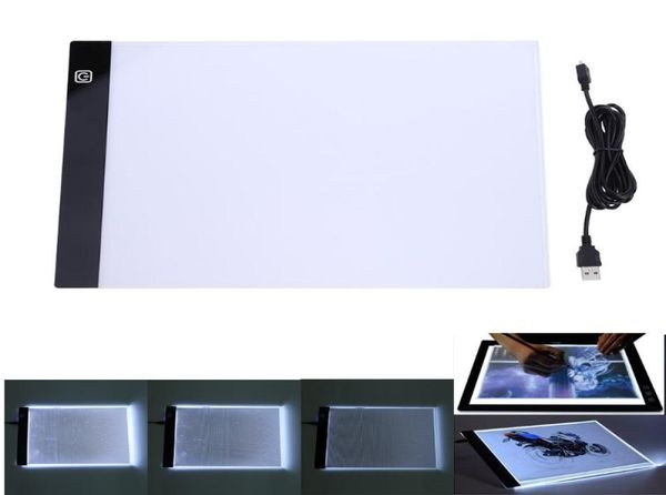 A4 Tablet LED Tablet Digital Graphics Pad USB Light Box Box Board Electronic Art Painting Graphic Scrittura Tabella Retail2797131