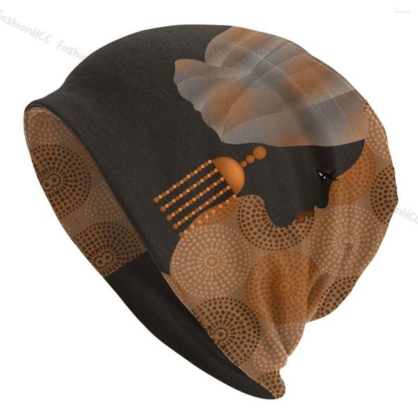 Berader Beautiful afrikanische Frauen Schädel Beanies Caps Retro -Stämme Thin Hut Herbst Motorhaube Männer Frauen Unisexthin Cap