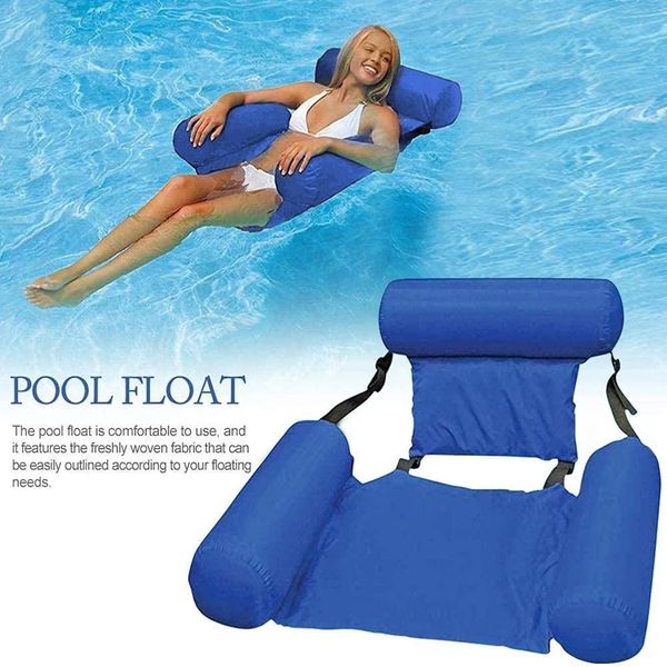 Aufblasbare faltbare schwimmende Reihe im Rückenlehre Luftmatratzen Schlaf Beach Schwimmbad Wasser Sport Lounger Float Stuhl Hängematte Matte 240416