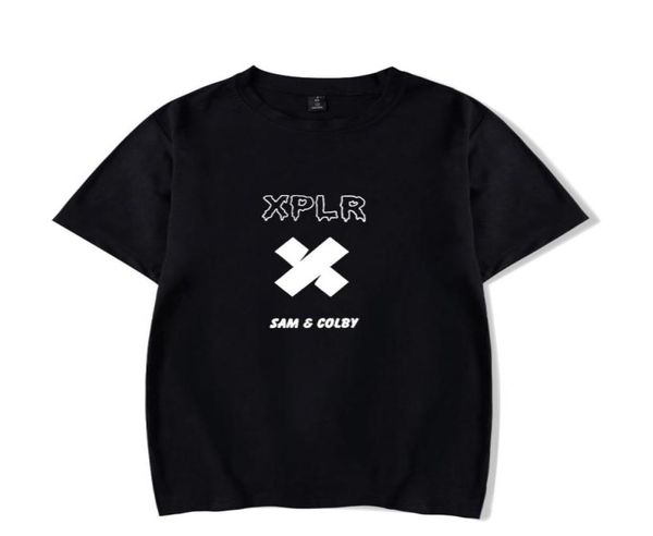 Sam e Colby Stampa XPLR Merch Shirts Crewneck Spaccata Cotton Classic Tshirt Fashion TEE2310943